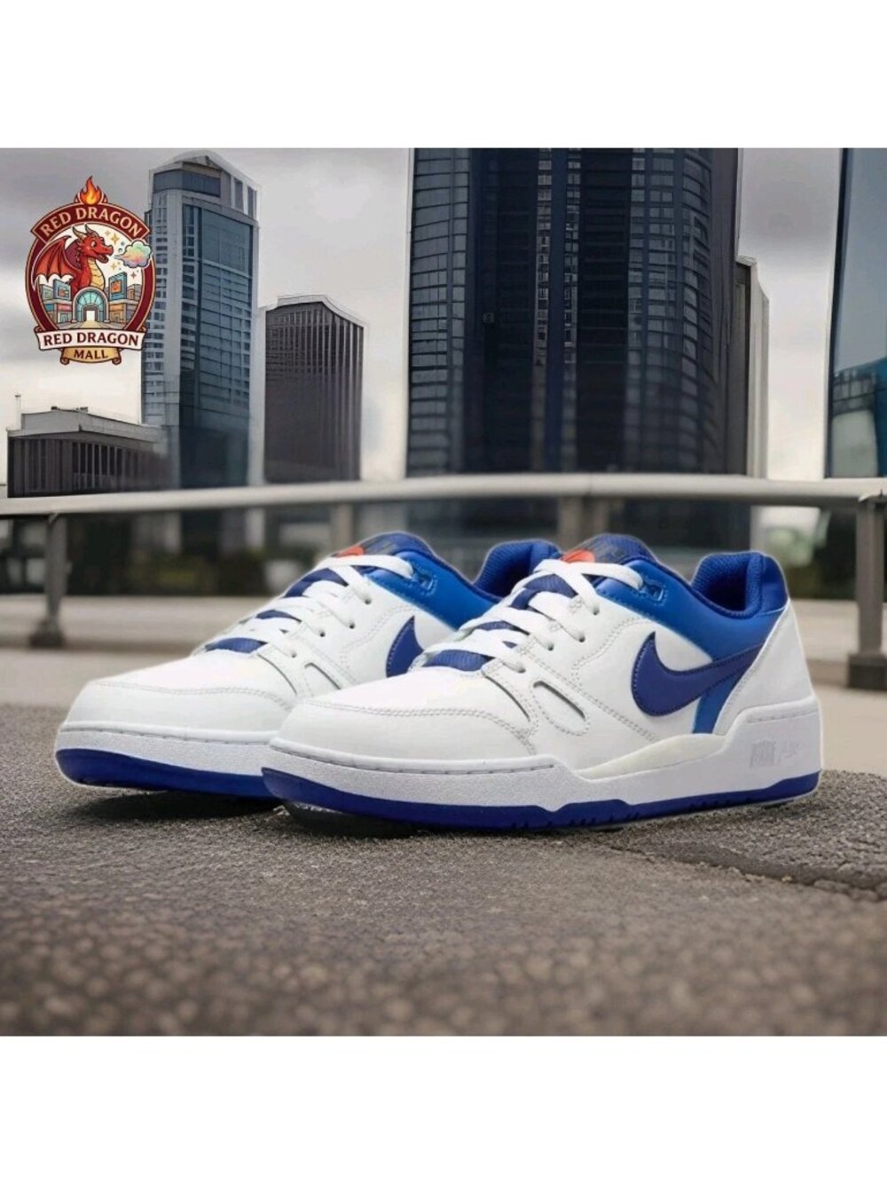 Nike Full Force Low Summit White Racer Blue Shoes FB1362-104 - Men's Size 10